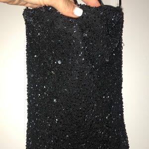 100% silk black beaded dress. Size S